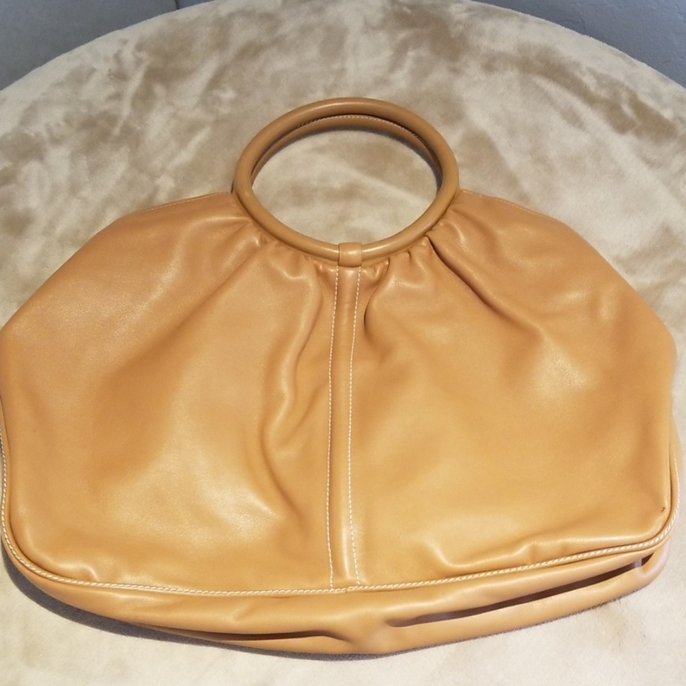 Longchamp tan leather bag